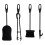 Kaminbesteck-Set mit Ständer - Edelstahl, 5-teilig 5