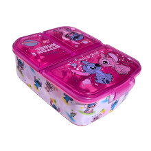Stor, Stitch Lunch Box for Girls, Angel and Stitch Snack Box with 3 Tier, Ideal as a Gift for Girls, School Food Holder, Lightweig