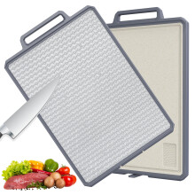 ROTTOGOON Chopping Board Stainless Steel Double-Sided Plastic Chopping Board for Kitchen 40 cm x 27 cm Large Kitchen Board with Ju