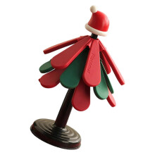 (Christmas hat style) Christmas Tree Pattern Heat Resistant Silicone Trivet Coasters Placemat For Hot Pan Bowls Holiday Decoration Multicolor