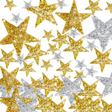 32 Pcs Star Iron On Patches Sew on Star Patches Rhinestone Appliques Embroidered Patches Mixed Size Iron On Patches for Hats Cloth