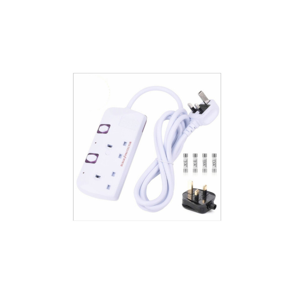 Extension Lead 1.8M 2 Gang Socket Way Uk Plug 13Amp Cable 240V 4069367717712