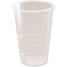 Plastic Half Pint Glass Clear (Pack of 50) 0510033, 250 milliliters