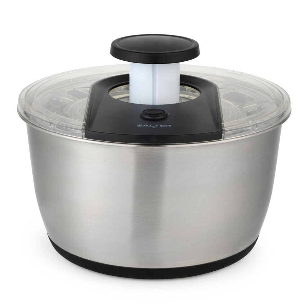 Salter Expert Salad Spinner – 6 Litre, Dual Purpose Bowl With Drainer, Wash, Dry & Serve, Lettuce Dryer, Lockable Pump For Easy St