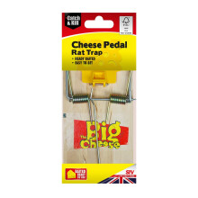 The Big Cheese Pedal FSC Rat Trap, Cheese Scented and Ready-To-Use, Kills Rats with Spring Mechanism, Dual Settings, Wooden, Indoo