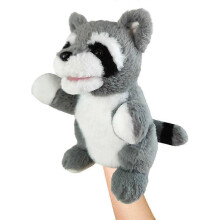 (Raccoon) Hand Puppets Bear Puppet,25cm Animal Hand Puppets for Kids with Movable Mouth