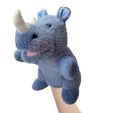 (Rhinoceros) Hand Puppets Bear Puppet,25cm Animal Hand Puppets for Kids with Movable Mouth