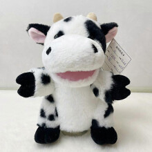 (Cow) Hand Puppets Bear Puppet,25cm Animal Hand Puppets for Kids with Movable Mouth