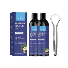 (2PCS) 1-5x Coconut Oil Pulling for Fresh Breath and Oral Health - Supports Healthy Gums | Natural Teeth Whitening - Includes Tongue Scraper - 100ML