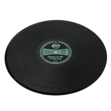 Retro Vinyl Record Coaster Placemat Round Heat Resistant Silicone Drink Mat Home Table Tea Coffee Cup Pad  Green