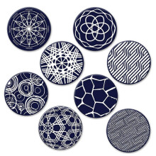 Round Shape Coaster Silicone Material Pan Dish Protectors Anti-Scratch Pads Dividers Cup Mat Coaster Dining Table Decors  Blue