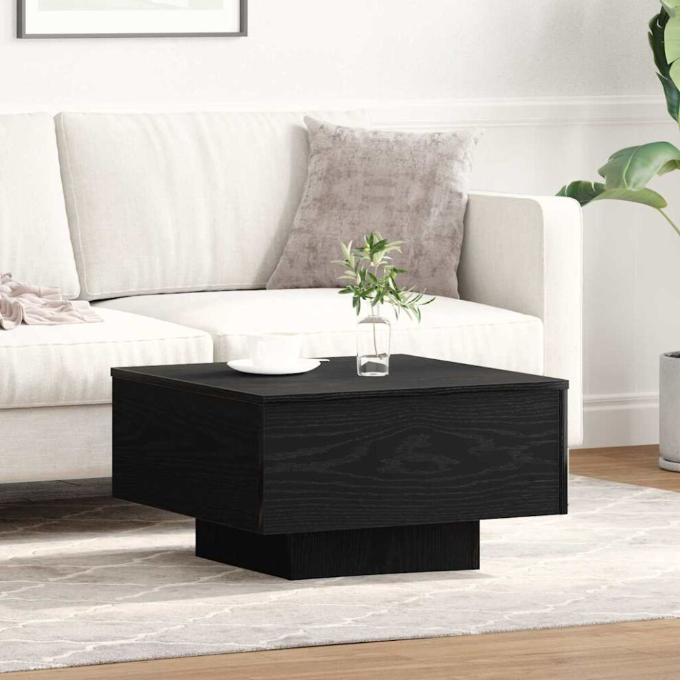 VIDAXL - Coffee Table - Oak - Black - 55 x 55 x 31 cm - Image 2