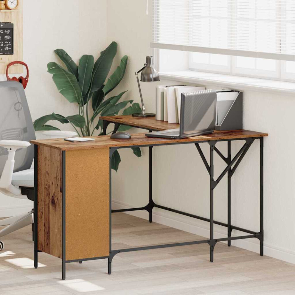 Vidaxl Desk Old Wood 141 X 141 X 75 Cm Engineered Wood