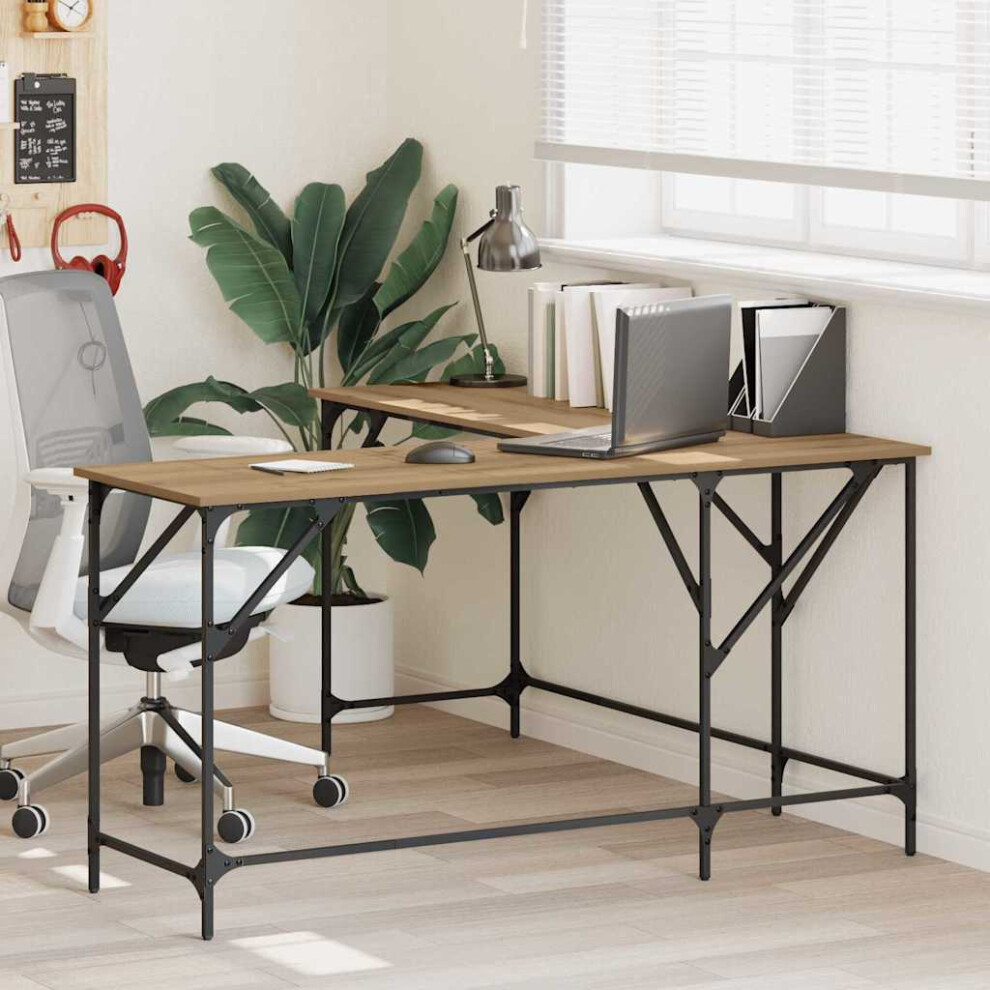 Vidaxl Desk Artisan Oak 149 X 149 X 75 Cm Engineered Wood