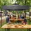 Automatic 3x3m Garden Event Tent, Steel Frame, Grey 2