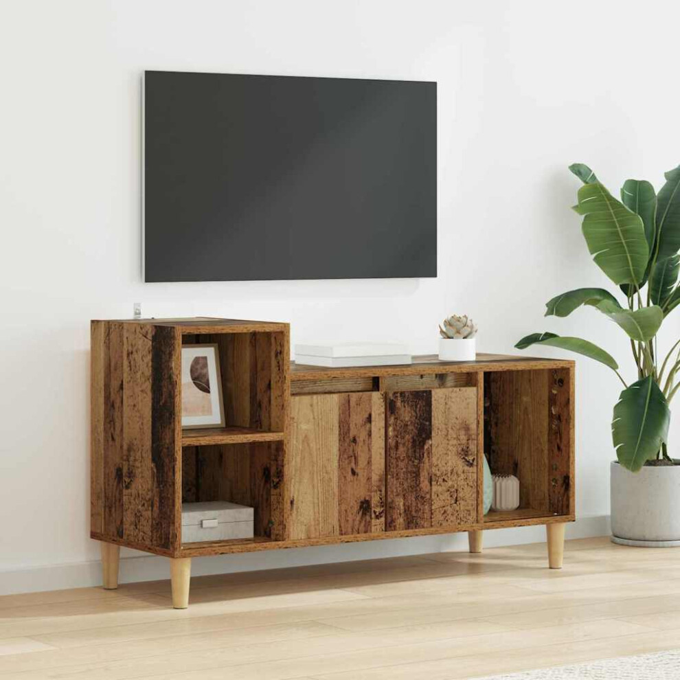 Vidaxl Tv Cabinet Old Wood 100 X 35 X 55 Cm Engineered Wood