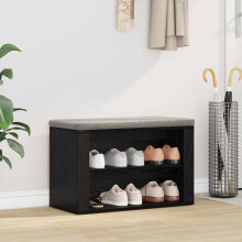 vidaXL Shoe Rack with Shelf Black oak 75 x 35 x 45 cm Engineered wood