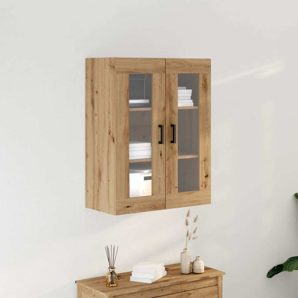 VIDAXL Wall Cabinet - Engineered Wood - Artisan Oak - Brown - 90 x 69.5 x 34 cm - Image 2