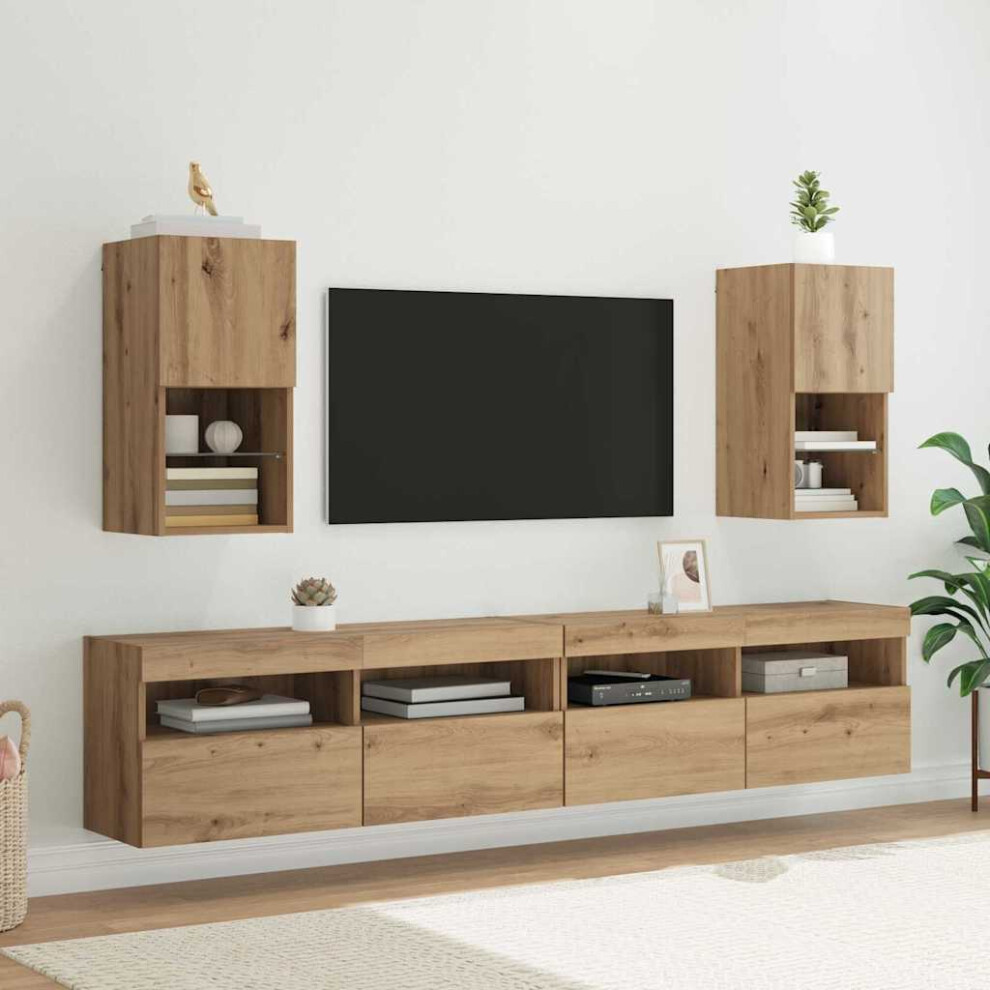 Vidaxl Wall-Mounted Tv Cabinets 2 Pcs Artisan Oak 30.5 X 30 X 60 Cm