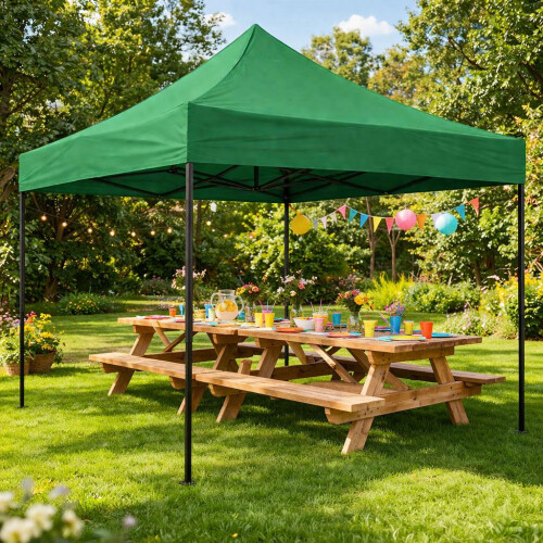 Automatic Pop-Up Garden Canopy Tent, 3x3m, Green 2