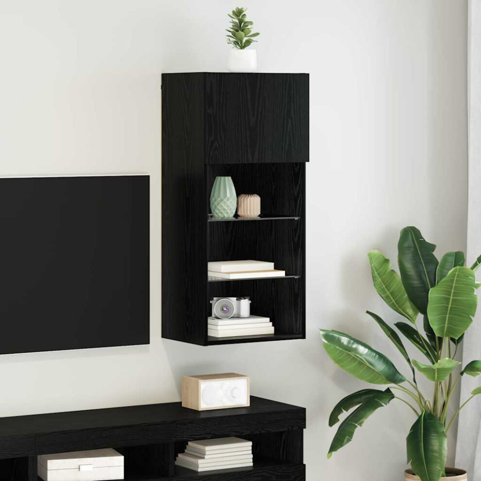 Vidaxl Wall-Mounted Tv Cabinet 40.5 X 30 X 90 Cm Black Oak, Black - Image 3
