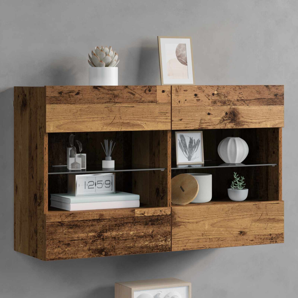 Vidaxl Tv Wall Cabinet Old Wood 98.5 X 30 X 60.5 Cm Engineered Wood