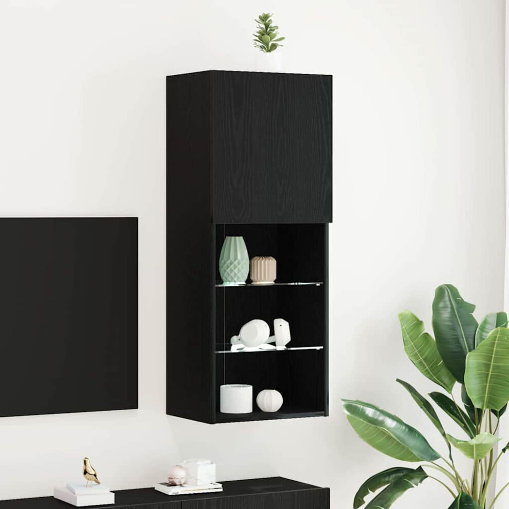 Vidaxl Tv Cabinet Set Black Oak 40.5 X 30 X 102 Cm Engineered Wood