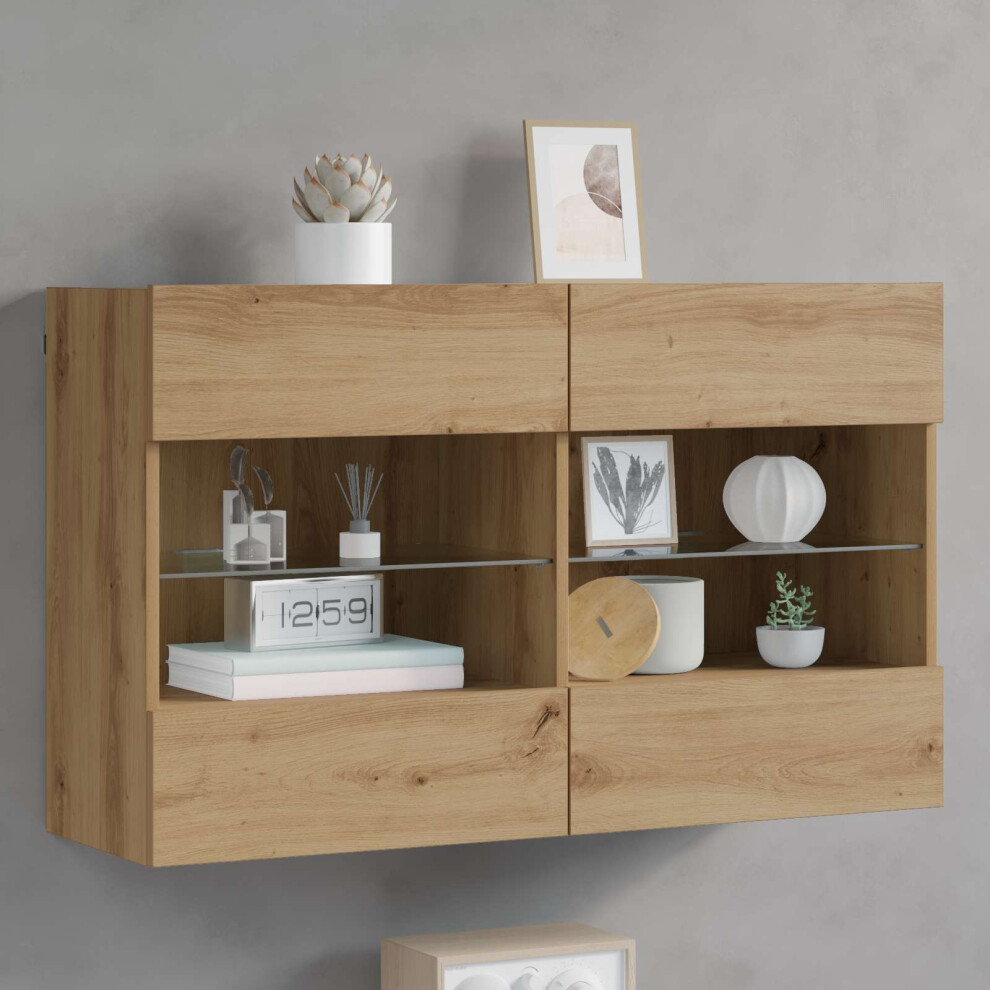 Vidaxl Tv Wall Cabinet Artisan Oak 98.5 X 30 X 60.5 Cm Engineered Wood