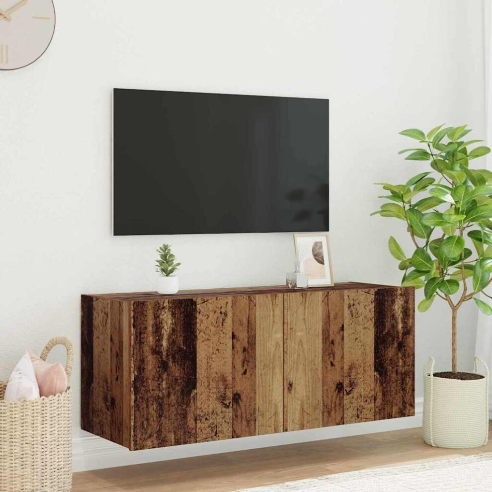 Vidaxl Tv Wall Cabinet Old Wood 100 X 35 X 41 Cm Engineered Wood