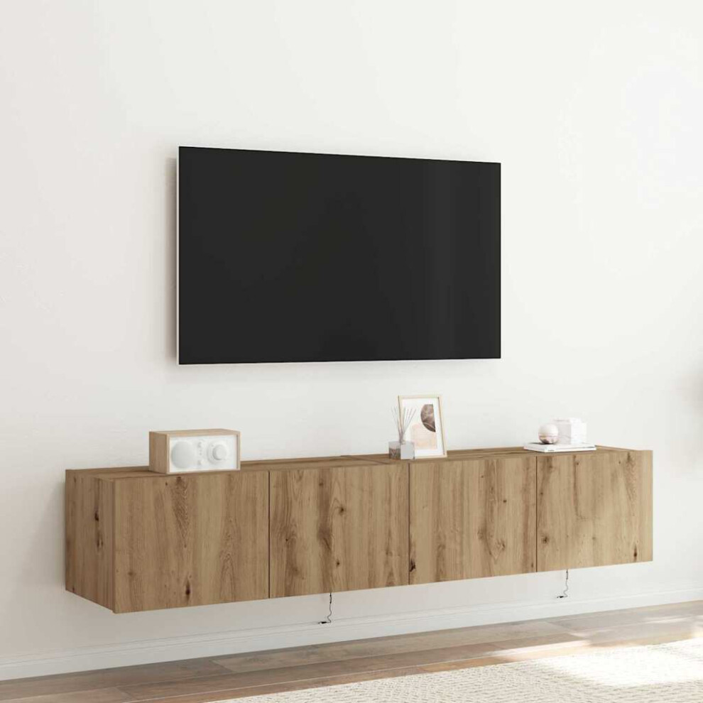 Vidaxl Tv Wall Cabinet Wall-Mounted 2 Pcs Artisan Oak 80 X 35 X 31 Cm