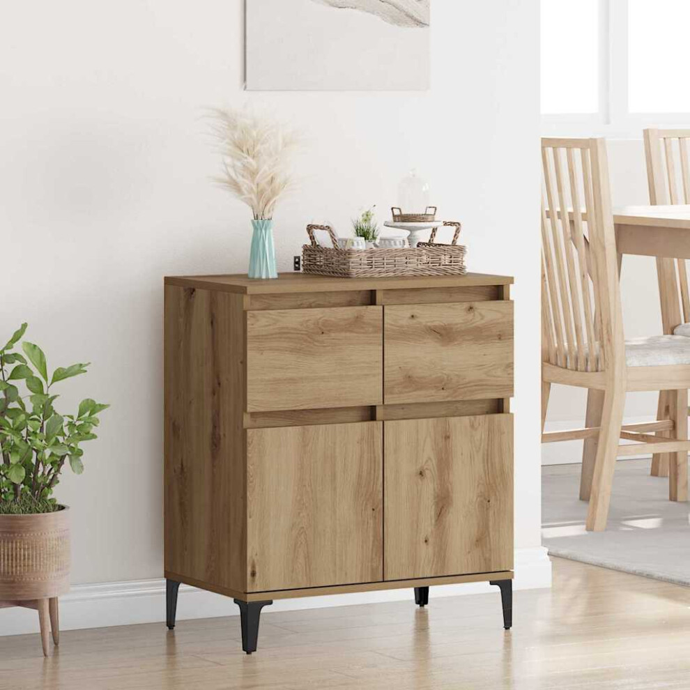 Vidaxl Sideboard Artisan Oak 60 X 35 X 70 Cm Engineered Wood And Iron