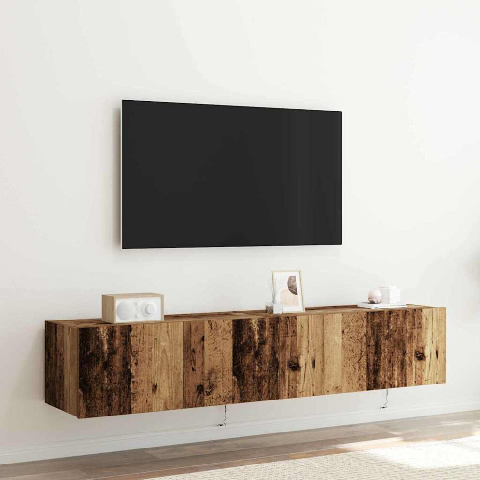 Vidaxl Tv Wall Cabinet 2 Pcs Old Wood 80 X 35 X 31 Cm Engineered Wood