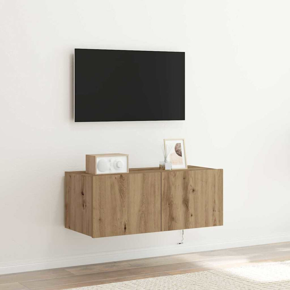 Vidaxl Tv Wall Cabinet Artisan Oak 80 X 35 X 31 Cm Engineered Wood