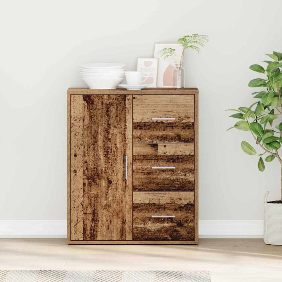 Vidaxl Sideboard With Drawer Old Wood 60 X 31 X 70 Cm Engineered Wood