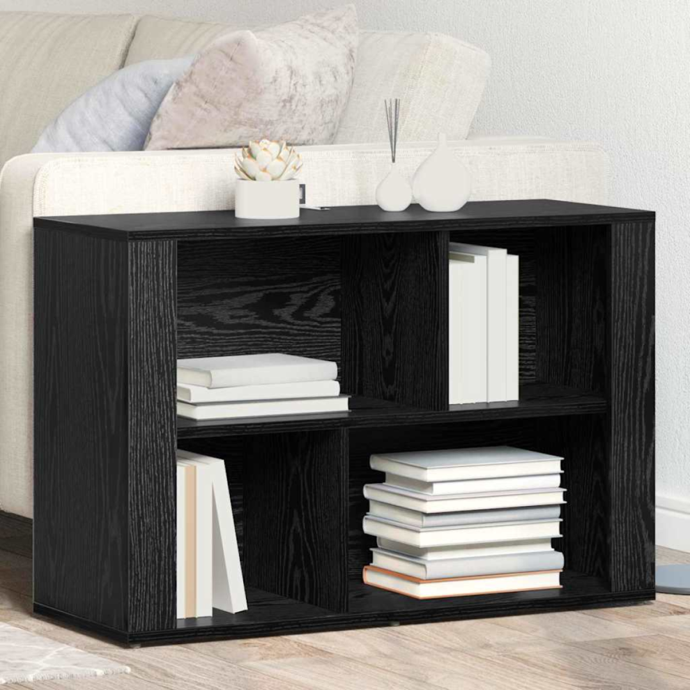 Vidaxl Sideboard Oak 80 X 30 X 53 Cm Engineered Wood Black