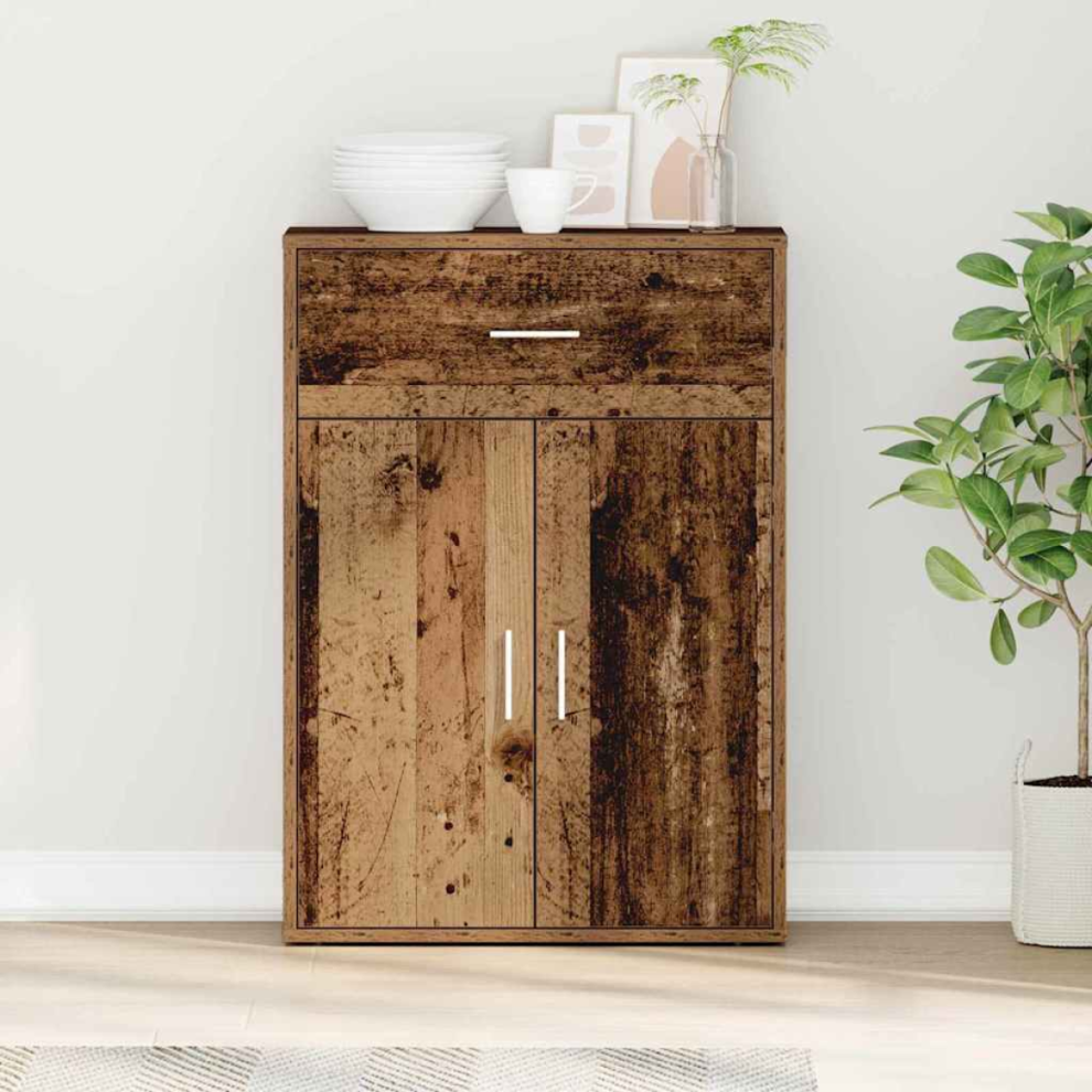 Vidaxl Sideboard With Drawer Old Wood 60 X 30 X 84 Cm Engineered Wood