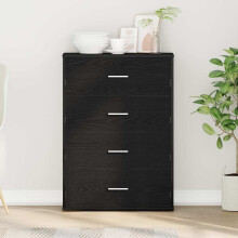vidaXL Sideboard with Drawer Black Oak 60 x 31 x 84 cm Engineered Wood
