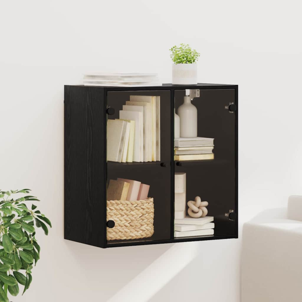 Vidaxl Wall Cabinet Oak 68 X 37 X 68.5 Cm Engineered Wood Black
