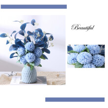 Dark Blue Silk Chrysanthemum Bouquet 12 inch 1 pc