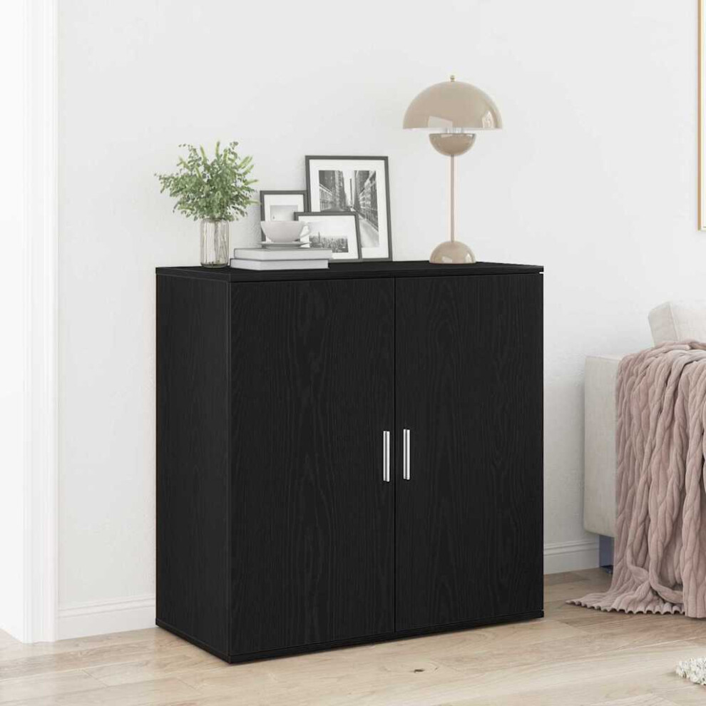 Vidaxl Sideboard Oak 79 X 38 X 80 Cm Engineered Wood Black