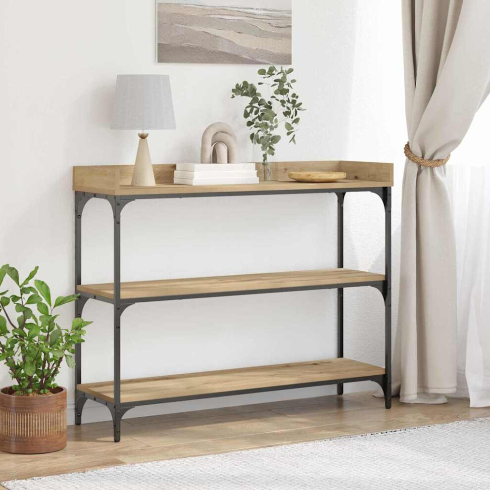 Vidaxl Console Table With Shelf Artisan Oak 100 X 30 X 80 Cm