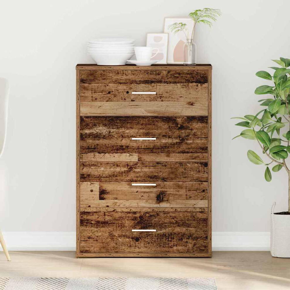 Vidaxl Sideboard With Drawer Old Wood 60 X 31 X 84 Cm Engineered Wood