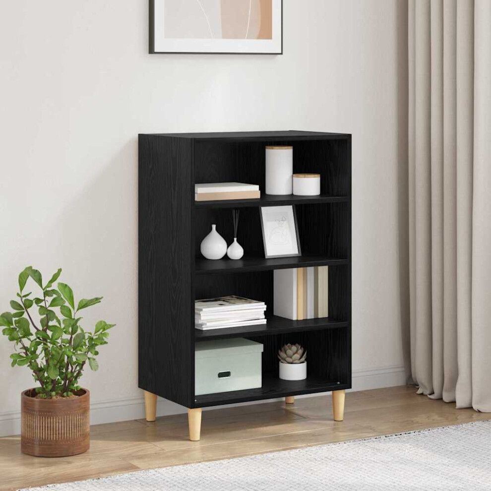Vidaxl Sideboard Oak 57 X 35 X 89.5 Cm Engineered Wood Black