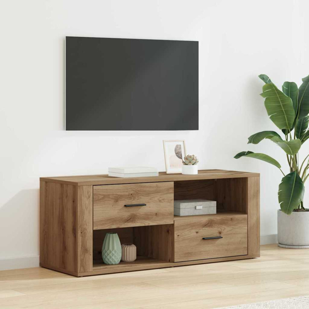 Vidaxl Tv Cabinet 100 X 35 X 40 Cm Artisan Oak Engineered Wood - Brown, Brown - Image 2