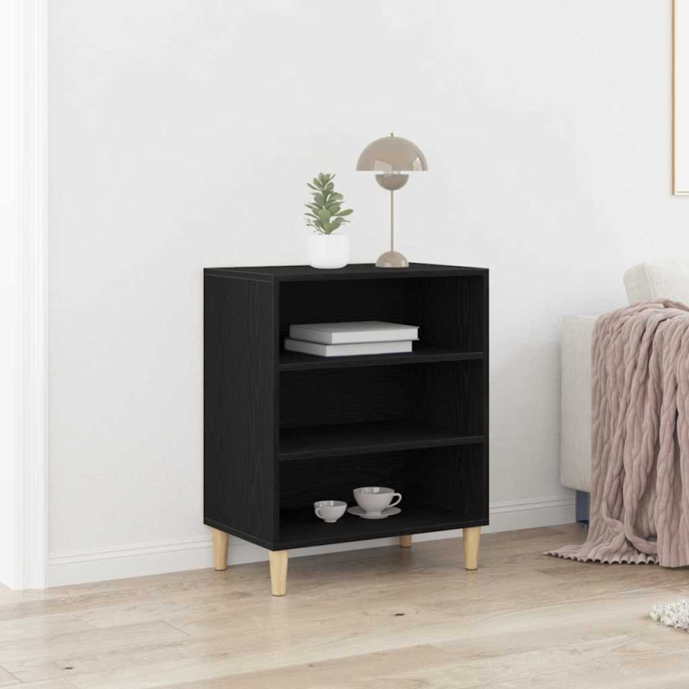 Vidaxl Sideboard Oak 57 X 35 X 70 Cm Engineered Wood Black