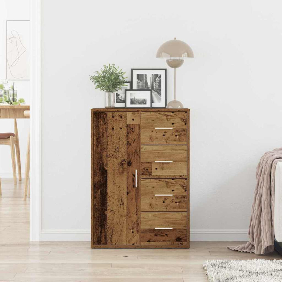 Vidaxl Sideboard With Drawer Old Wood 60 X 31 X 84 Cm Engineered Wood