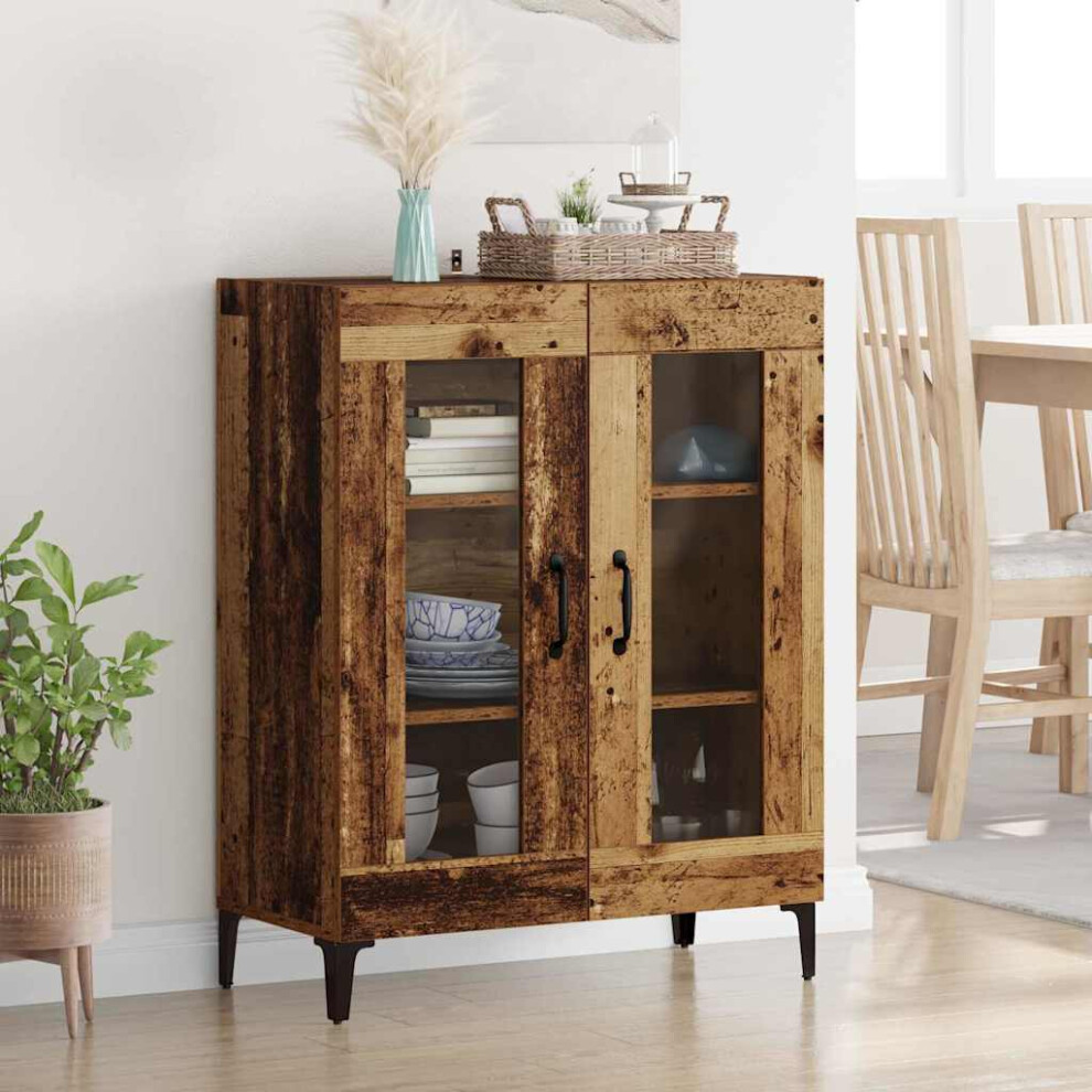 Vidaxl Sideboard Old Wood 69.5 X 34 X 90 Cm Engineered Wood And Iron