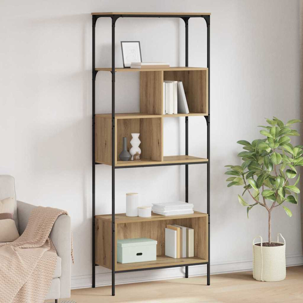Vidaxl Bookcase Artisan Oak 76 X 33 X 188.5 Cm Engineered Wood