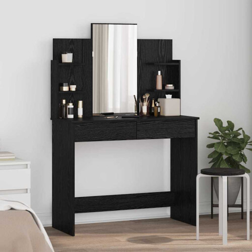 VidaXL vidaXL Dressing Table with Mirror Black Oak 96 x 39 x 142 cm