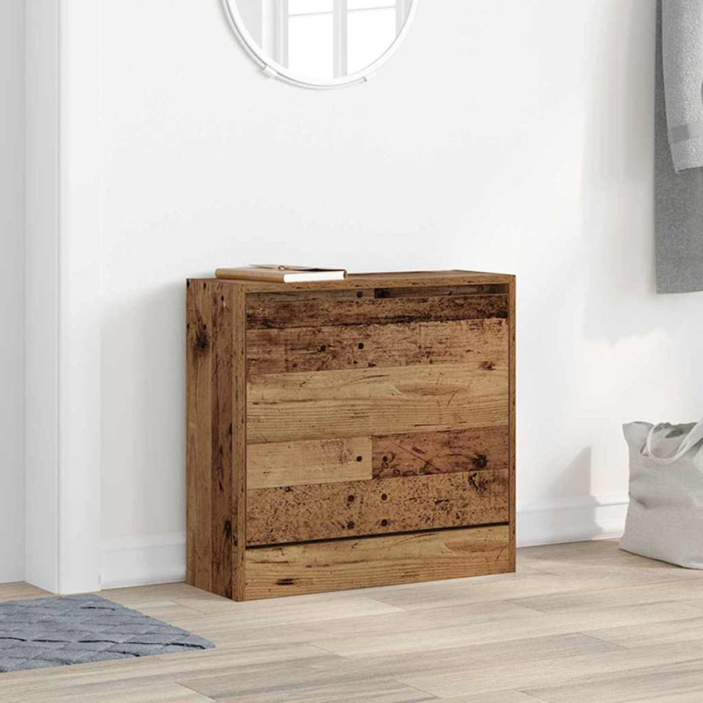 Vidaxl Shoe Cabinet 60 X 21 X 57 Cm Engineered Wood Old Wood, Brown - Image 2